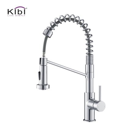 KIBI Lodi Single Handle Pull Down Kitchen Sink Faucet KKF2004CH